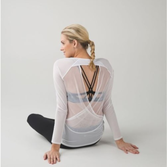 lululemon athletica Tops - Lululemon If You're Lucky LS Tee White